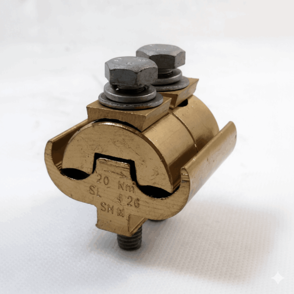 کلمپ اتصال دو پیچ سیم هم مقطع برنجی